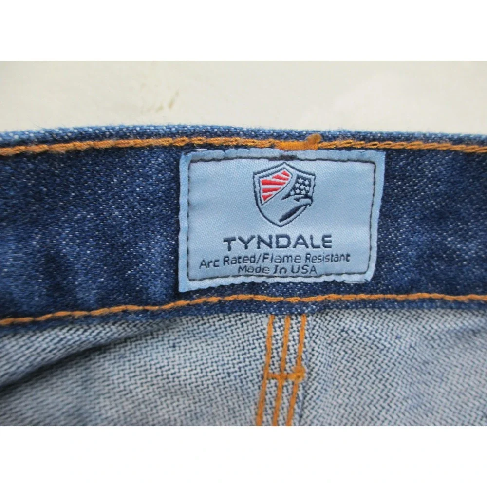 Tyndale FR Pants Mens 50 Blue Denim Jeans Cotton Pockets HEMMED Rodeo‎ 50X30*